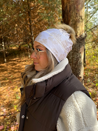 Tuque Fleur Beige