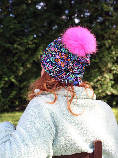 Pompons ROSE FLASH pour tuques