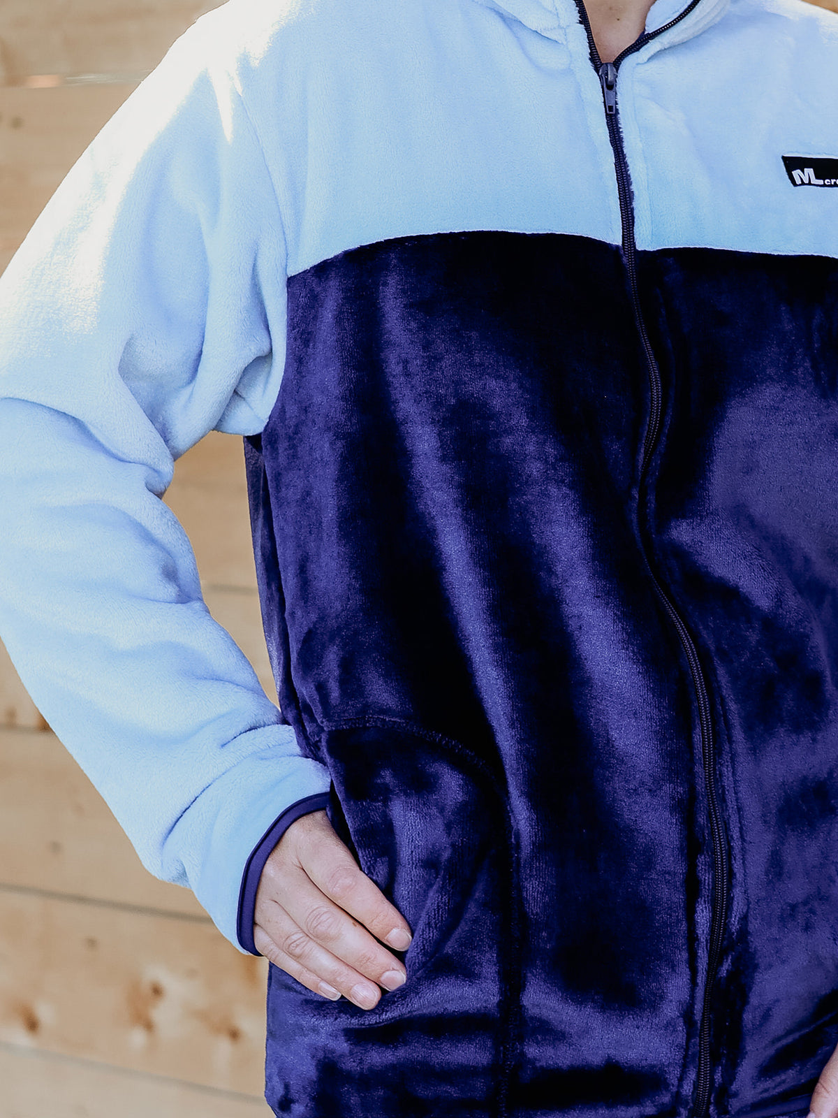 Veste Molleton -Col- Bleu pâle/Marine