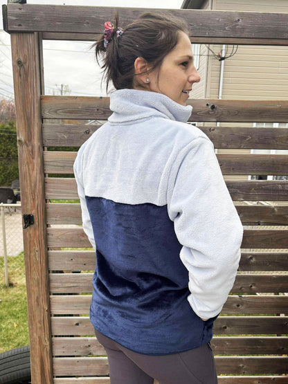 Veste Molleton -Col- Bleu pâle/Marine