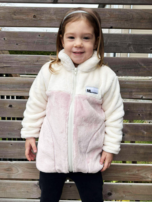 Veste molleton - Ivoire/Rose - ENFANT